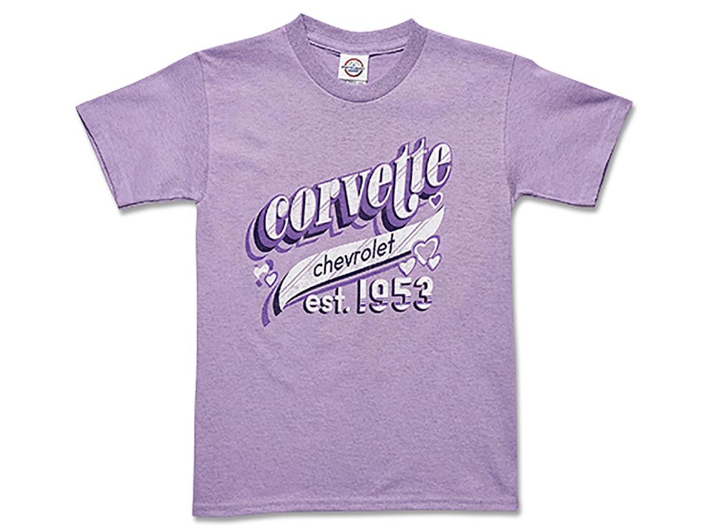 Youth Girls Corvette Love Purple T-Shirt *Specify Size*