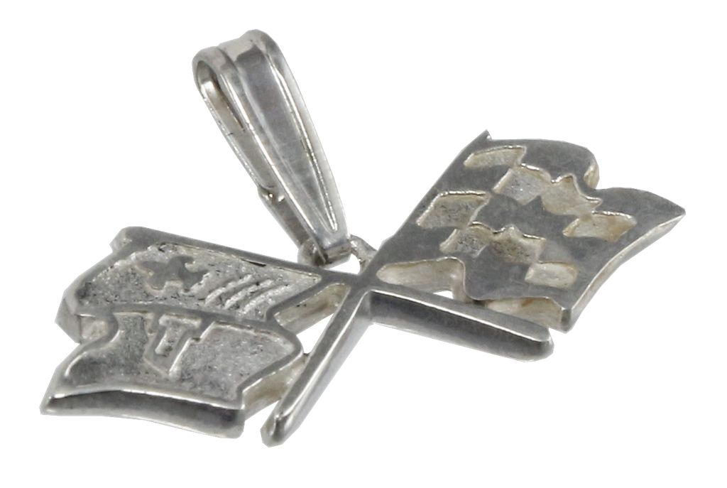 Crossflag Emblem Pendant 1" - Sterling Silver