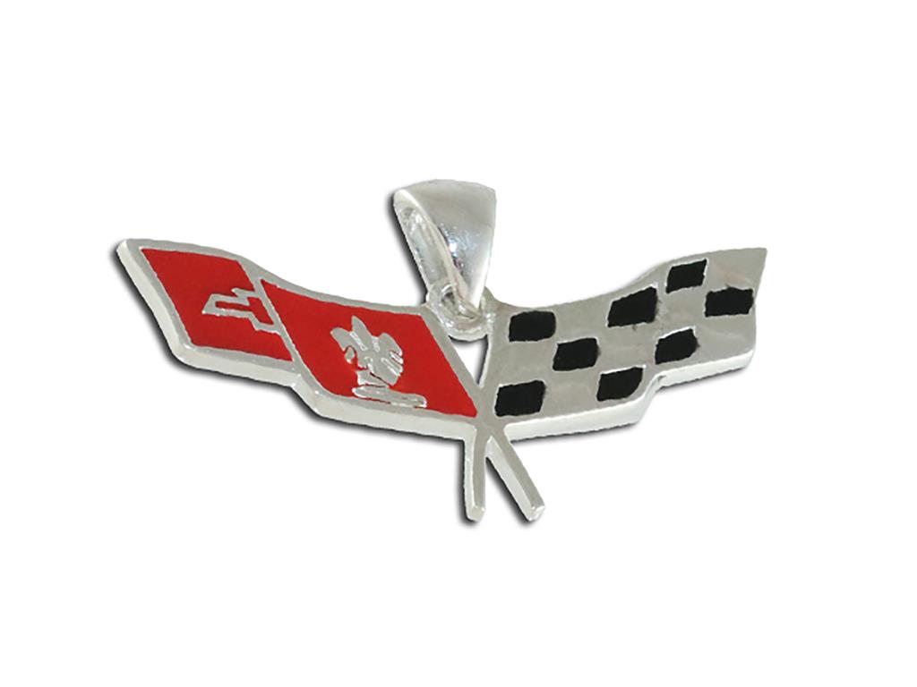 C3L Crossflag Emblem Sterling Siler with Enamel Pendant