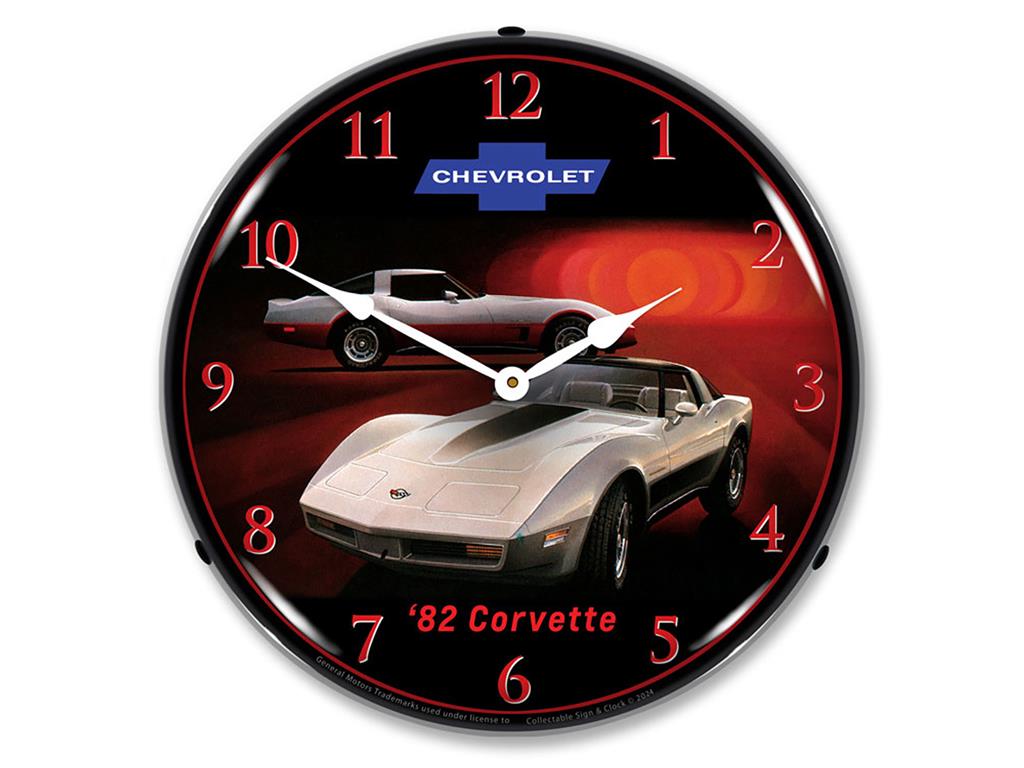 1982 Corvette Backlit Lighted Clock