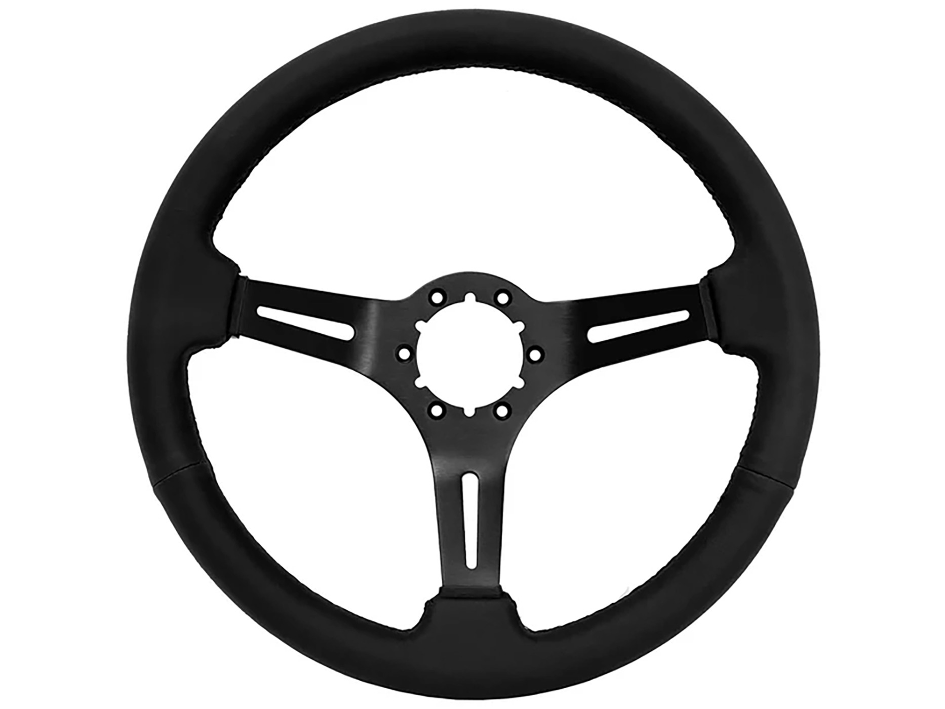 1969-1982 Black Leather with Black Split Spoke 14" Steering Wheel