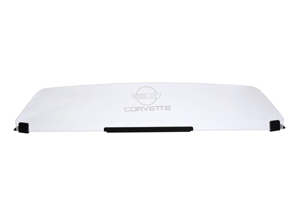 86-96 Clear Convertible Wind Restrictor / Deflector with C4 logo and Script