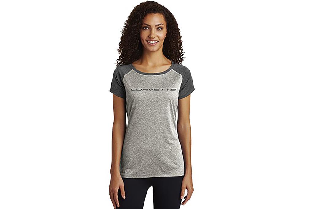 Ladies Corvette Script Gray Heather T-Shirt*Clearance*
