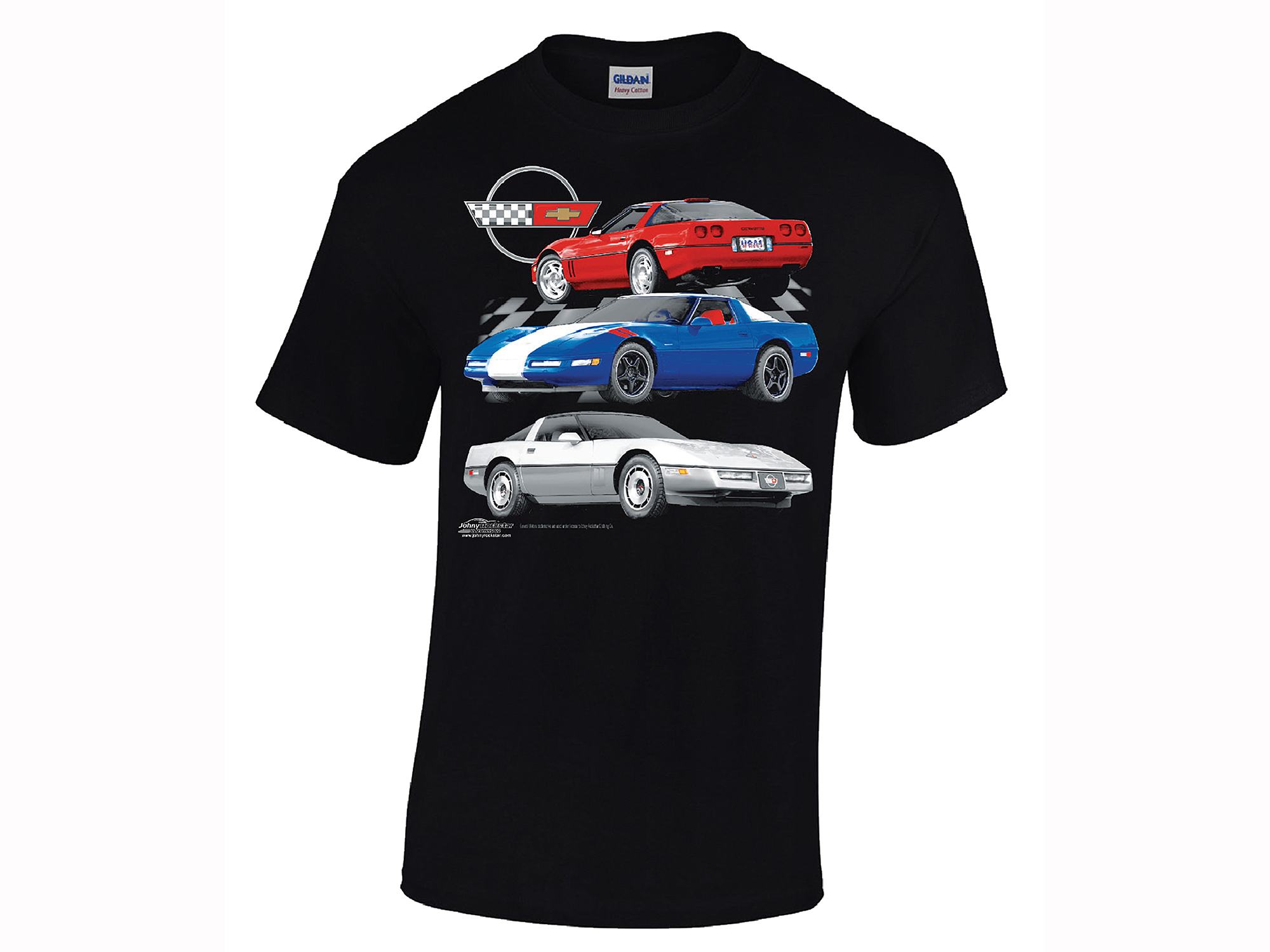 C4 Black 3 Car Front Print T-Shirt
