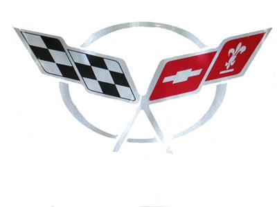 Large C5 Emblem Decal - Silver - 17" X 9"