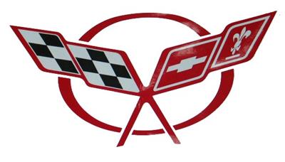 Large C5 Emblem Decal - Red - 17" X 9"