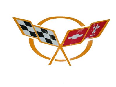 Large C5 Emblem Decal - Yellow - 17" X 9"