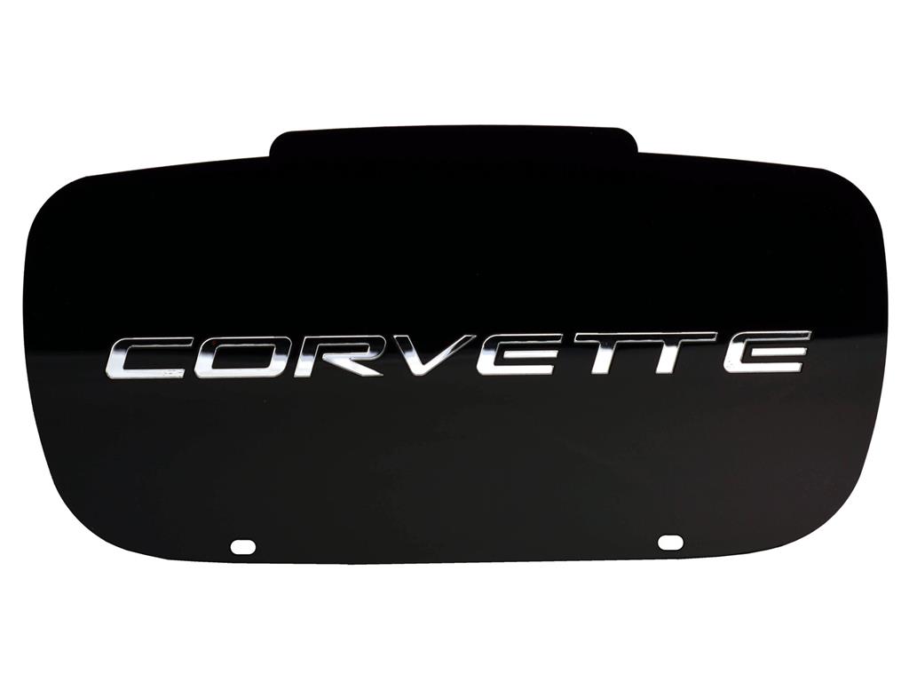 97-04 License Plate - Laser C5 Script Contour Front