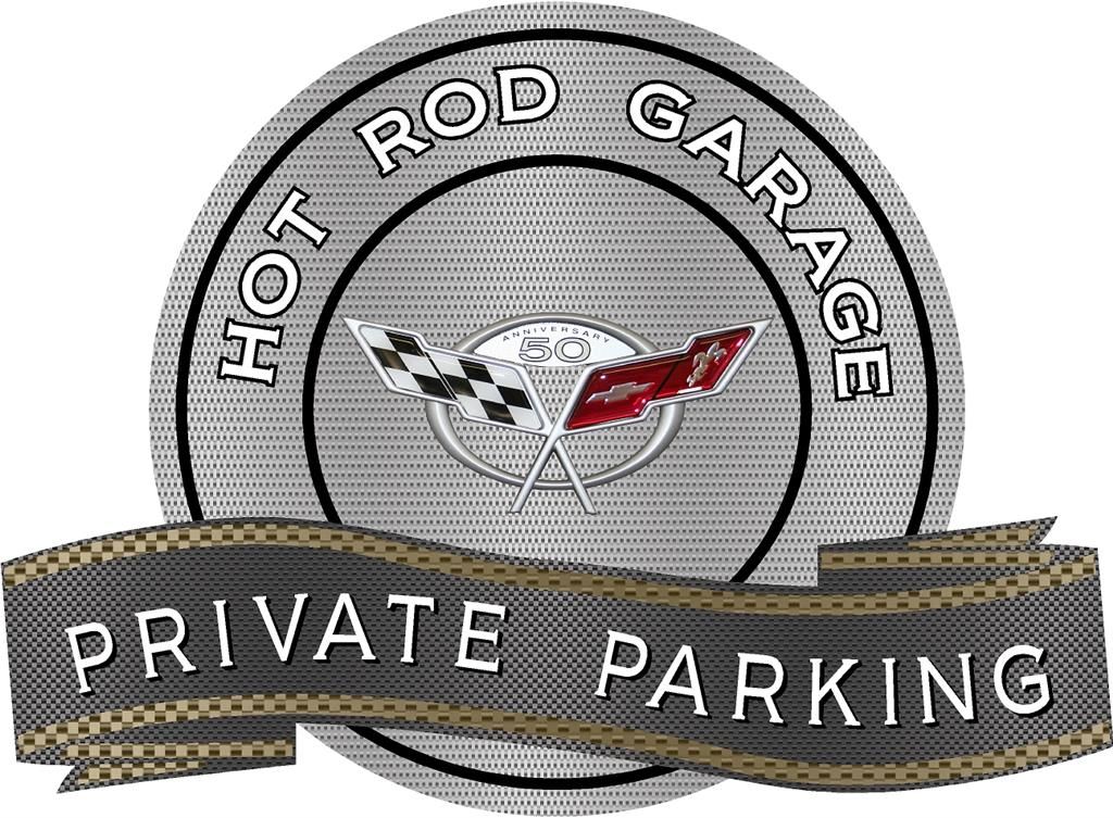 Metal Sign - Private Parking / Hot Rod Garage - C5 50th Anniversary - 18" x 14"