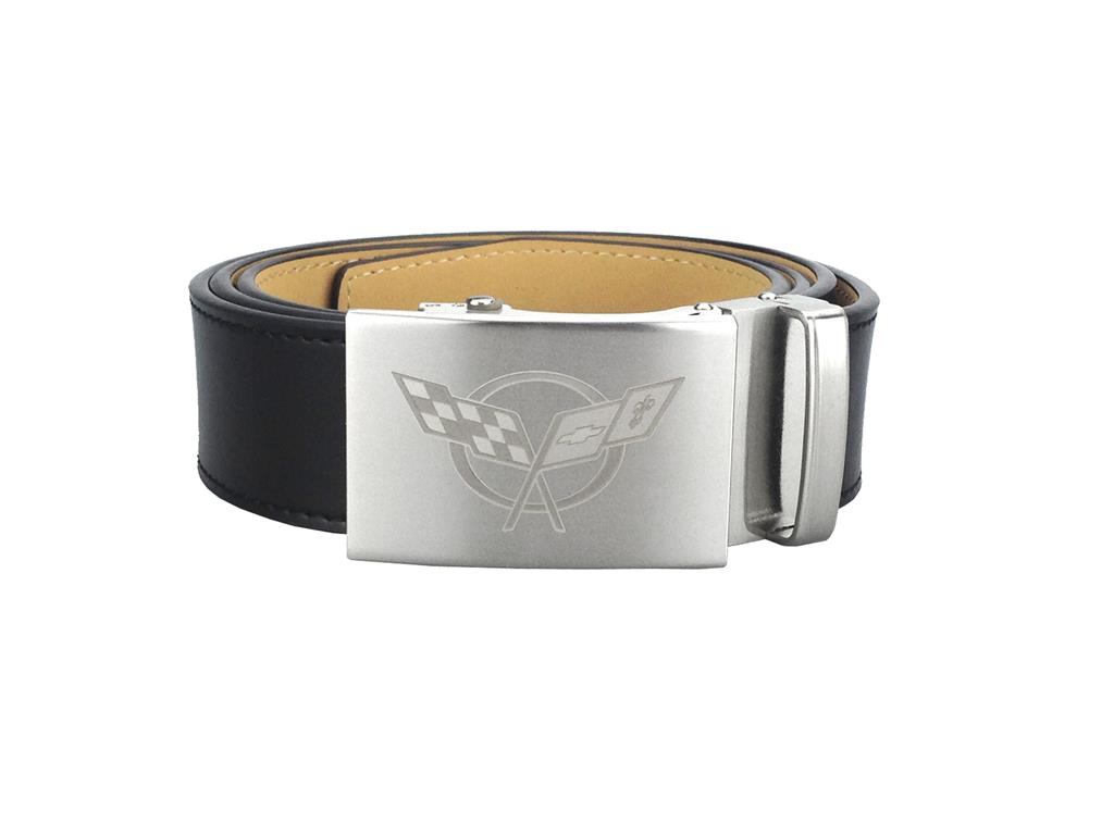 Nexbelt C5 Corvette Pewter Buckle Black Canvas Belt