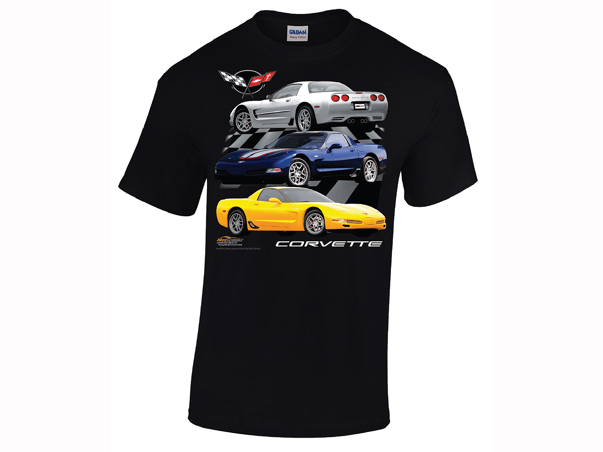 T-Shirt C5 Black 3 Car Front Print