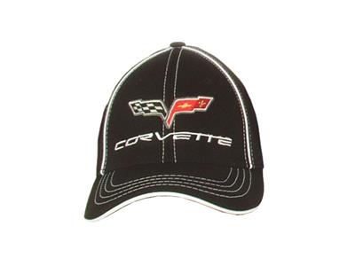 Hat - Black W/C6 Embroidered Logo Flex Fit ( S-m 6 7/8 To 7 1/4) *Discontinued*