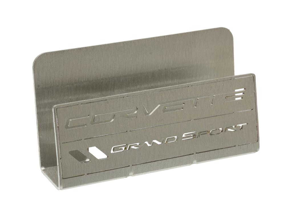 Brushed Metal C6 Grand Sport Business Card Holder by CarArtWorks