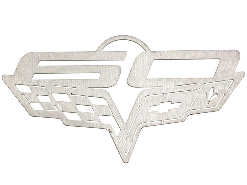 Ornament 60th Anniversary Corvette Brushed Metal by CarArtWorks