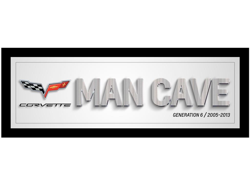 C6 Framed Man Cave Printed Canvas Ssign 13" x 35"
