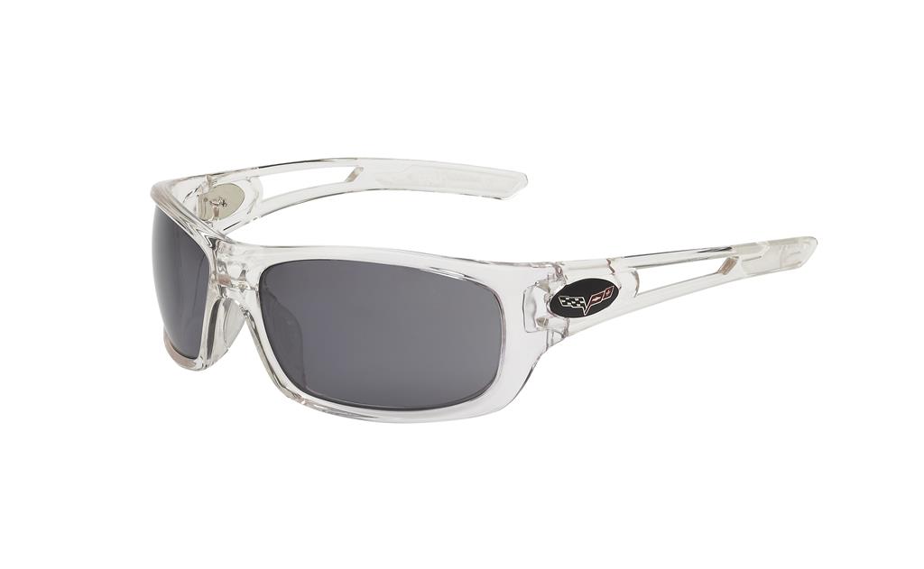Sunglasses - Crystal Clear Full Frame With C6 Logo - Rx Capable