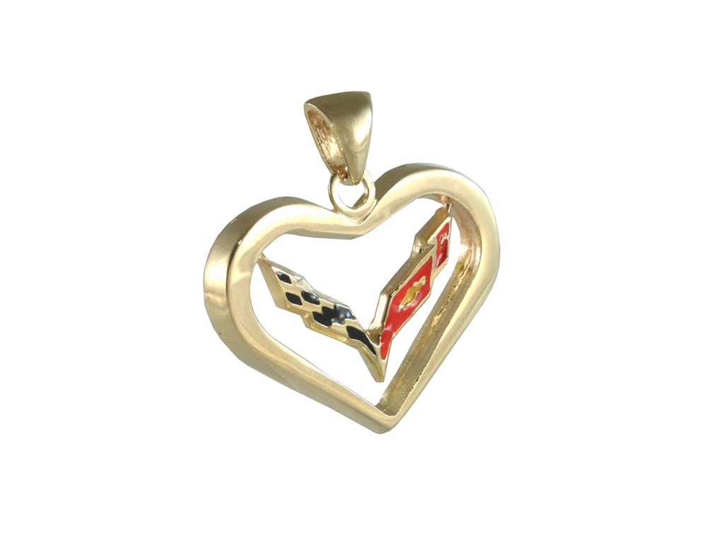 14K Gold Next Generation Color Emblem Heart Pendant