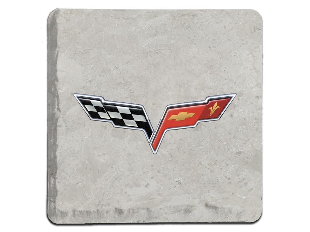 C6 Logo Stone Tile Coasters