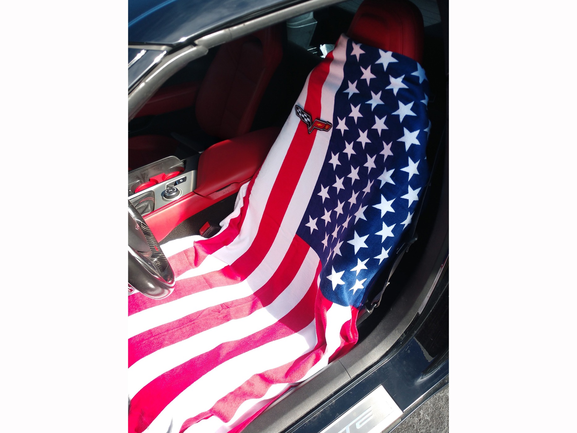 American Flag Towel2GO with C6 Corvette Logo