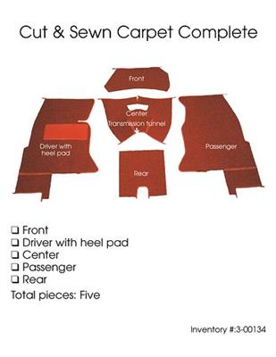 58-60 Carpet Set - With Foam Backing Replacement 80/20 Carpet