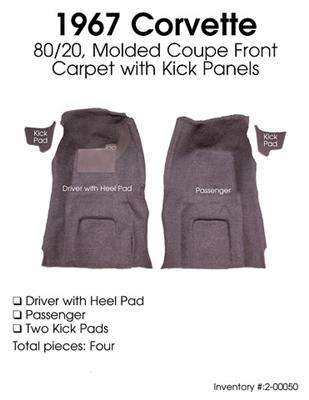 67 Carpet Set - 80 20 Front Only With Kick Panel