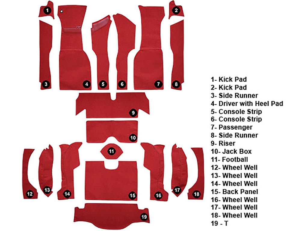 1963 Coupe 80/20 Foam Back Carpet Set - No Tool Tray