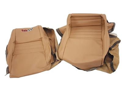 79-82 Seat Cover - 4" Pleat Leather Vinyl With Embroidered Logo - CA