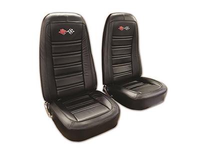 75 Seat Cover - Exact Reproduction - Leather With Embroidered Logo - CA