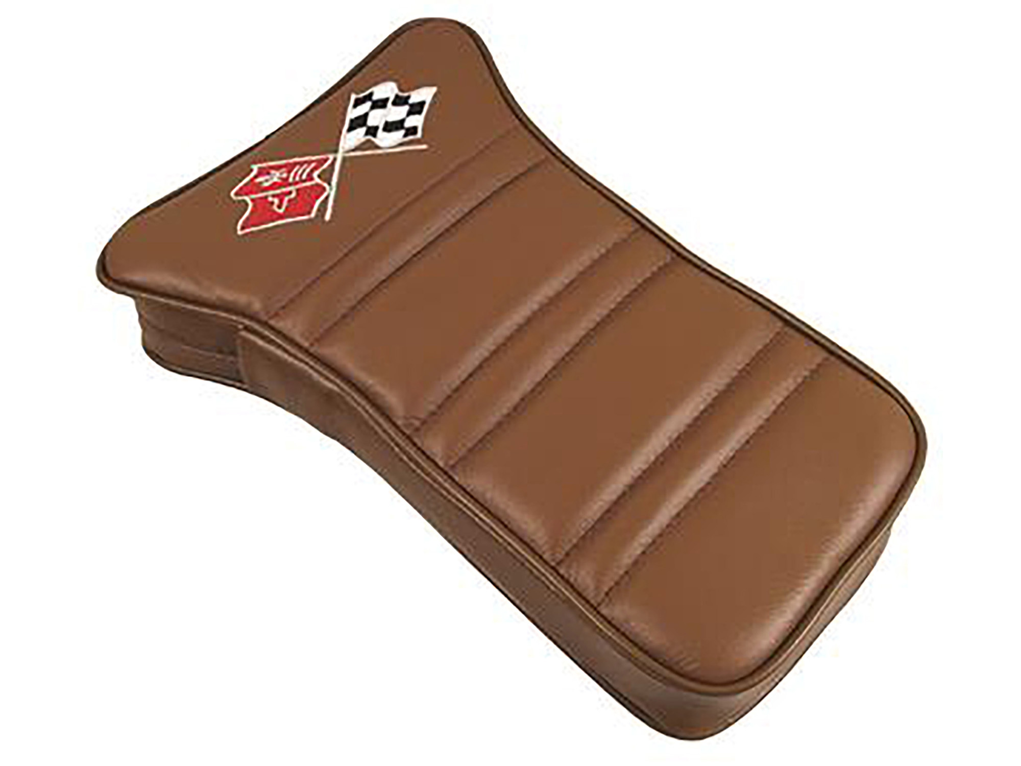 68-76 Leather Center Armrest T-Cushion With Crossflag Logo (ND) - CA