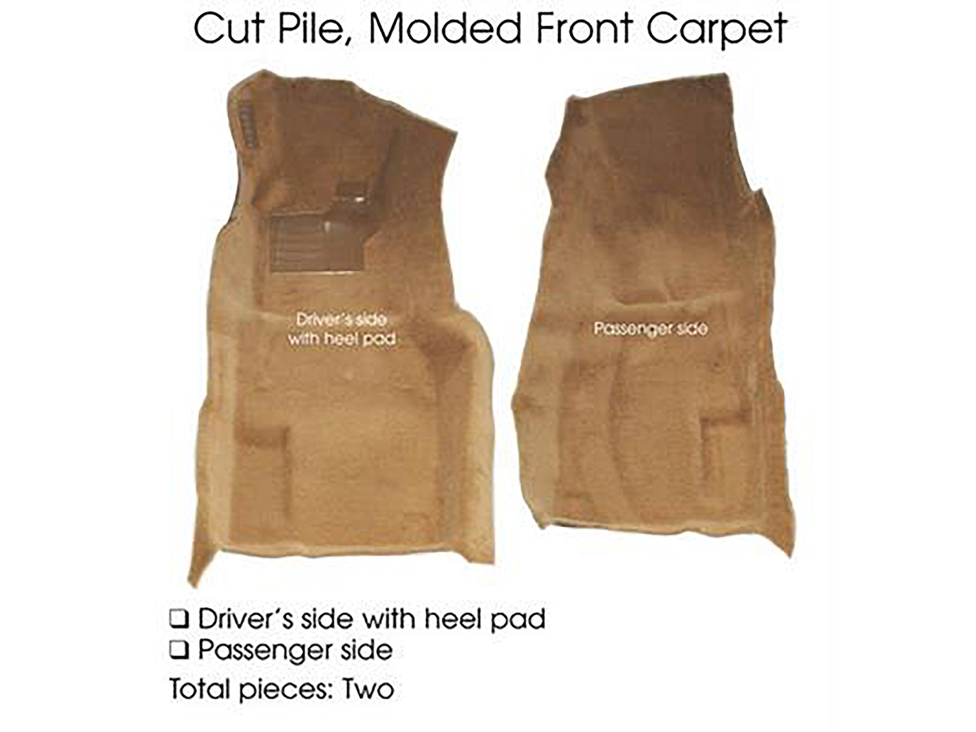 70-77 Carpet Set - Cut Pile Front Set With Pad