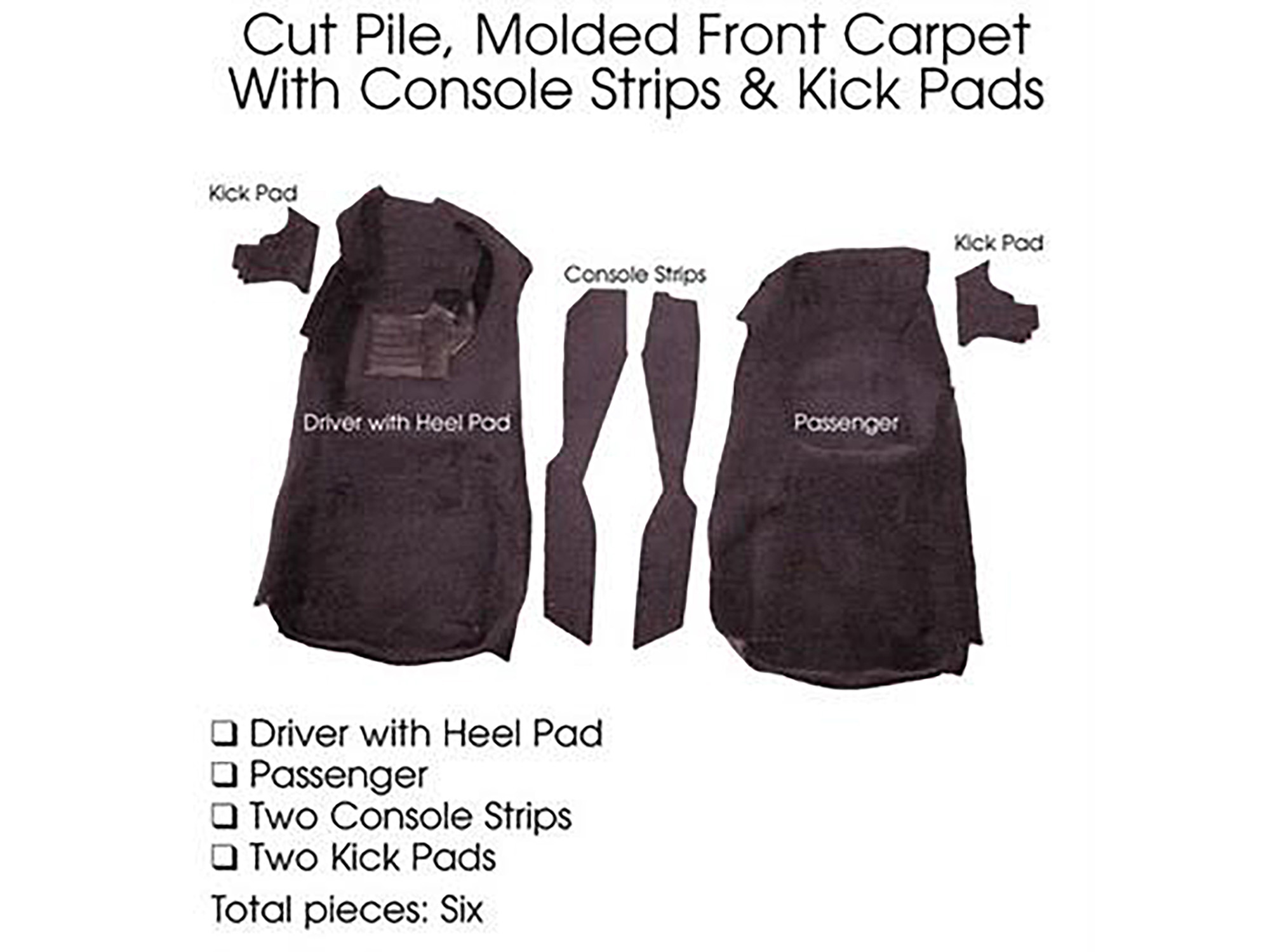 78-82 Carpet Set - Cut Pile Front Set With Console And Kicks