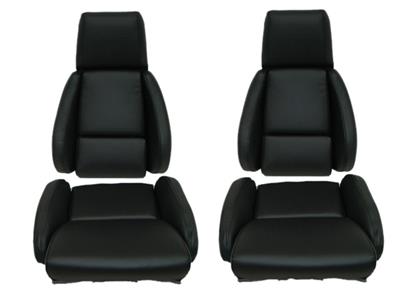 84-88 Blk Mounted Driver Strd Leather Seat Covers Original Perforation(ND) - CA