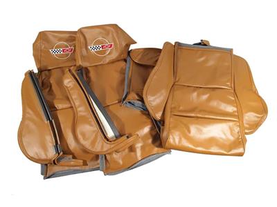 84-88 C4 Embroidered Leather Sport Seat Covers No-Perforations - CA