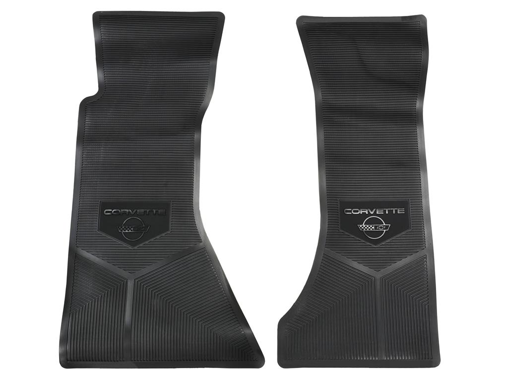 1990-1996 Floor Mats - Black Vinyl With C4 Logo