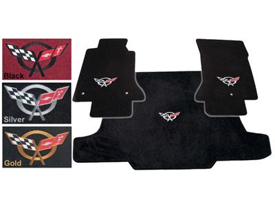 1998-2004 C5 Cargo/Floor Mat Set with Silver C5 Logo by Lloyd Design Convertible