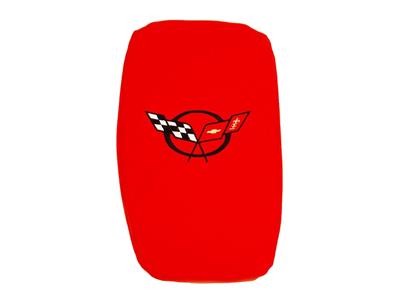 00-04 Center Console Cushion Cover - Vette Rest Red With Black C5 Logo - CA