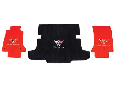 1997-2004 Floor And Cargo Mats Set Coupe Silver C5 And Script Lloyd Design