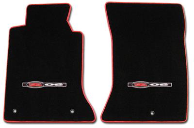 2001-2004 C5 Floor Mats C5 Z06 Black With Red Binding - Lloyd Design