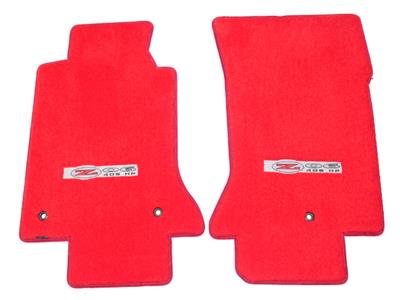 2002-2004 C5 Floor Mats Red with C5 Z06 405HP Logo - Lloyd Design