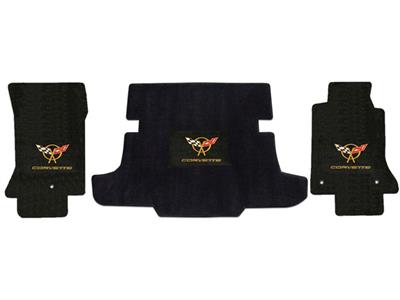 1997-2004 Floor And Cargo Mats Set Coupe Gold C5 And Script Lloyd Design