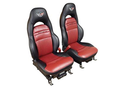 97-04 Standard Leather 2-Tone Custom Seat Covers w/ Embroidered Logo *Color* -CA