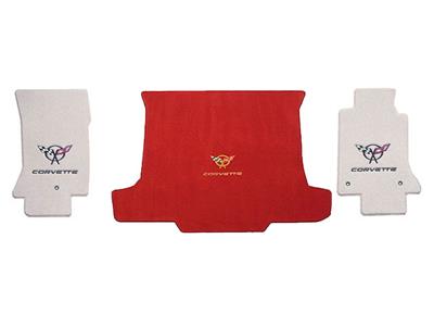 1997-2004 Floor And Cargo Mat Set Convertible - Silver C5 & Script-Lloyd Design
