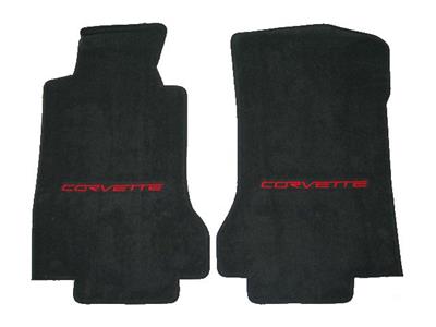 2005-2007E C6 Floor Mats With Red C6 Corvette Script - Lloyd Design