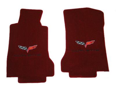 2005-2007E C6 Floor Mats C6 Emblem and Black Script - Lloyd Design