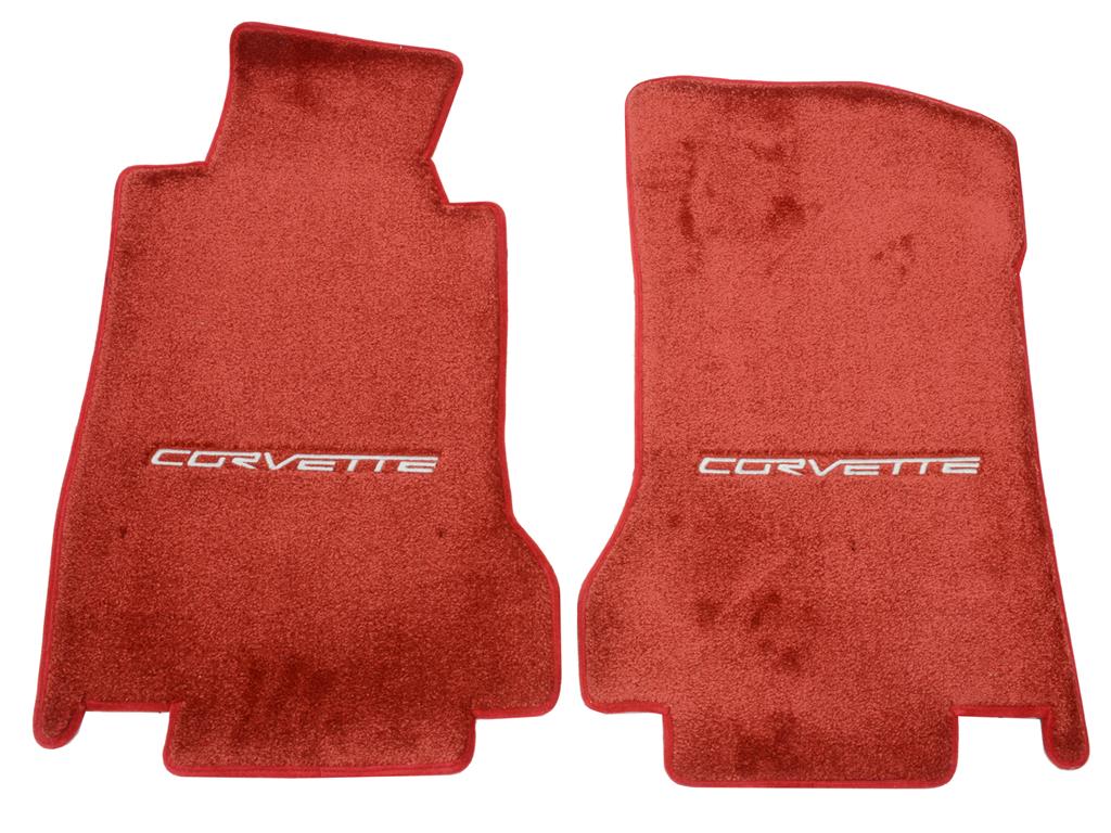 2005-2007E C6 Floor Mats With Silver C6 Corvette Script - Lloyd Design