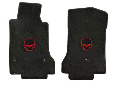 2005-2007E C6 Floor Mats Red C6 Jake Logo - Lloyd Design