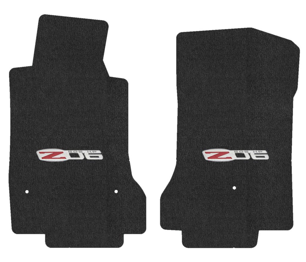 2007-2013 Velourtex Floor Mats - Ebony With Z06 505hp - 2007 Late - 2013 Early