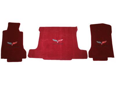 2005-2007E Floor And Cargo Mat Set Coupe C6 Flag & Black Script Lloyd Design