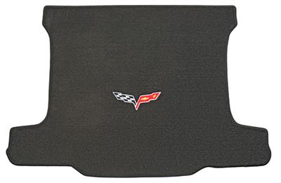 2005-2013 Velourtex Cargo Mat - Ebony With C6 Flag - Coupe