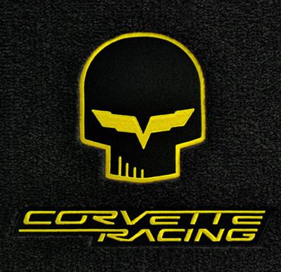2005-2007E C6 Floor Mats Yellow C6 Jake And Corvette Racing Logo Lloyd Design